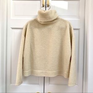 J.Crew Cream Shearling Turtleneck